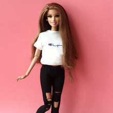 Load image into Gallery viewer, 2PCS  blyth doll clothing 1/6 doll T-shirt + pants for pullip doll blyth jean outfit clothes set for barbie doll 1/6 accessories