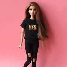 Load image into Gallery viewer, 2PCS  blyth doll clothing 1/6 doll T-shirt + pants for pullip doll blyth jean outfit clothes set for barbie doll 1/6 accessories