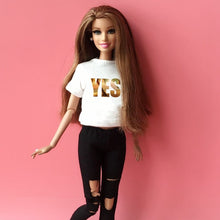 Load image into Gallery viewer, 2PCS  blyth doll clothing 1/6 doll T-shirt + pants for pullip doll blyth jean outfit clothes set for barbie doll 1/6 accessories