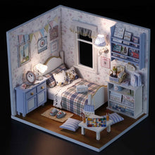 Load image into Gallery viewer, Doll House Furniture DIY Miniature Model Dust Cover 3D Wooden Dollhouse Christmas Gifts Toys For Children Kitten Diary H013 #E