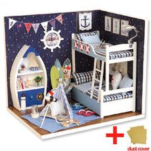 Load image into Gallery viewer, Doll House Furniture DIY Miniature Model Dust Cover 3D Wooden Dollhouse Christmas Gifts Toys For Children Kitten Diary H013 #E