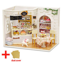 Load image into Gallery viewer, Doll House Furniture DIY Miniature Model Dust Cover 3D Wooden Dollhouse Christmas Gifts Toys For Children Kitten Diary H013 #E