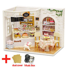 Load image into Gallery viewer, Doll House Furniture DIY Miniature Model Dust Cover 3D Wooden Dollhouse Christmas Gifts Toys For Children Kitten Diary H013 #E