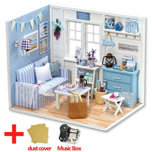 Load image into Gallery viewer, Doll House Furniture DIY Miniature Model Dust Cover 3D Wooden Dollhouse Christmas Gifts Toys For Children Kitten Diary H013 #E