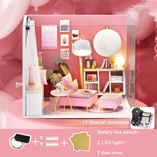 Load image into Gallery viewer, Doll House Furniture DIY Miniature Model Dust Cover 3D Wooden Dollhouse Christmas Gifts Toys For Children Kitten Diary H013 #E