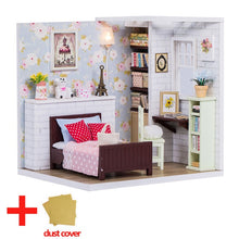 Load image into Gallery viewer, Doll House Furniture DIY Miniature Model Dust Cover 3D Wooden Dollhouse Christmas Gifts Toys For Children Kitten Diary H013 #E