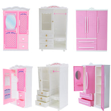 Load image into Gallery viewer, 1 Pcs High Quality Doll Wardrobe for Barbie Doll Pink White DIY Furniture Dress Clothes Doll Accessories Playhouse Kids Toy