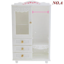 Load image into Gallery viewer, 1 Pcs High Quality Doll Wardrobe for Barbie Doll Pink White DIY Furniture Dress Clothes Doll Accessories Playhouse Kids Toy